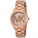 Michael Kors Slim Runway Rose Gold Dial Rose Gold Steel Strap Watch for Women - MK3549