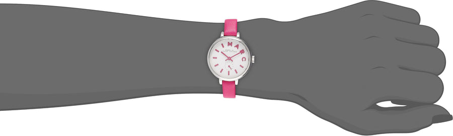 Marc Jacobs Sally White Dial Pink Leather Strap Watch for Women - MBM1353