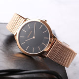 Calvin Klein Minimal Black Dial Rose Gold Mesh Bracelet Watch for Men - K3M2162Y