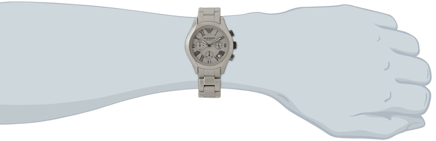 Emporio Armani Valente Chronograph Grey Dial Grey Steel Strap Watch For Men - AR1460