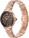 Emporio Armani Mia Quartz Brown Dial Rose Gold Steel Strap Watch For Women - AR11570