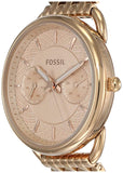 Fossil Tailor Rose Gold Dial Rose Gold Stainless Steel Strap Watch for Women - ES3713