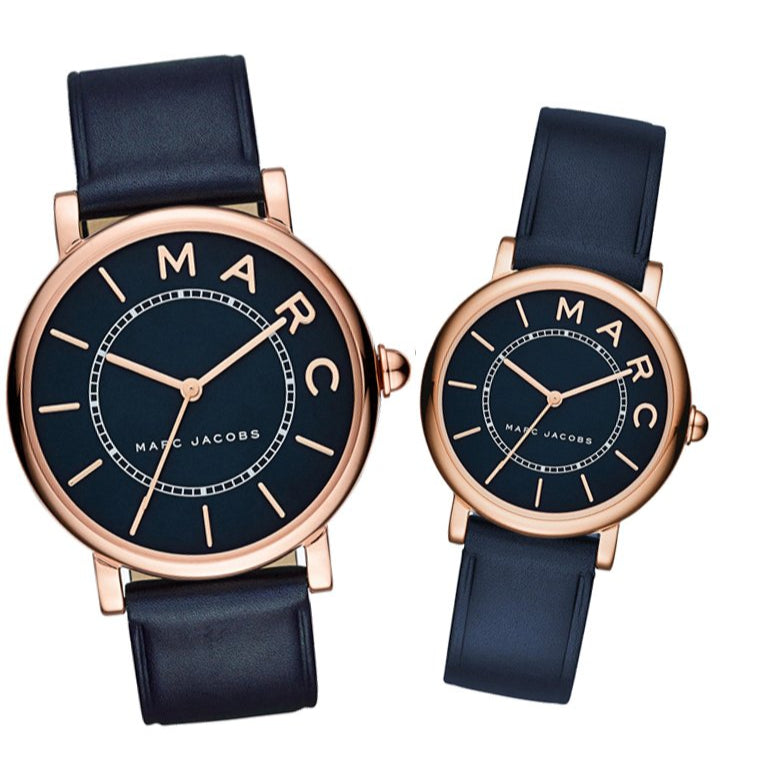 Marc Jacobs Roxy Navy Blue Dial Navy Blue Leather Strap Watch for Women - MJ1539