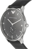 Emporio Armani Gianni Quartz Black Dial Black Leather Strap Watch For Men - AR0382