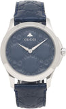 Gucci G Timeless Quartz Blue Dial Blue Leather Strap Watch For Men - YA1264032