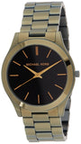 Michael Kors Slim Runway Quartz Black Dial Green Steel Strap Watch For Men - MK8715