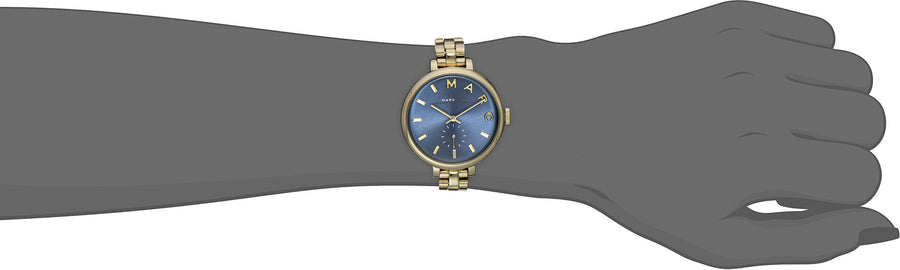 Marc Jacobs Sally Blue Dial Gold Steel Strap Watch for Women - MBM3366