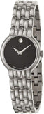 Movado Veturi Quartz Black Dial Silver Steel Strap Watch for Women - 0606338