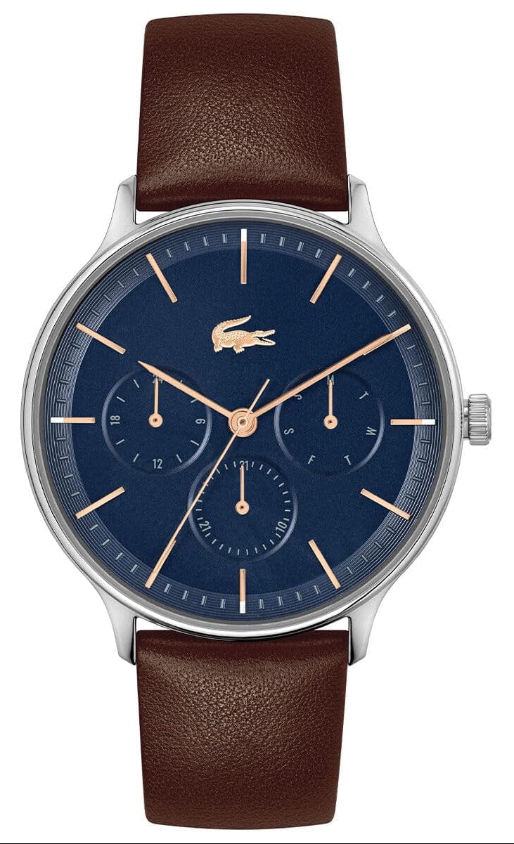 Lacoste Club Blue Dial Brown Leather Strap Watch for Men - 2011227
