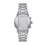 Fossil Sport Tourer Chronograph Black Dial Silver Steel Strap Watch for Men - FS6045