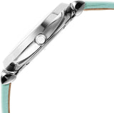 Emporio Armani Gianni T Bar Analog Crystals Silver Dial Blue Leather Strap Watch For Women - AR11443