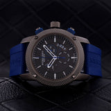 Burberry Sports Chronograph Black Dial Blue Rubber Strap Watch for Men - BU7714