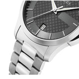 Gucci G Timeless Grey Dial Silver Steel Strap Watch For Men - YA126441