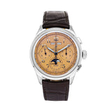 Breitling Premier B25 Datora 42 Beige Dial Brown Leather Strap Watch for Men - AB2510201K1P1