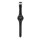 Michael Kors Slim Runway Black Dial Black Leather Strap Watch For Men - MK8908