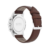 Hugo Boss Navigator White Dial Brown Leather Strap Watch for Men - 1513495