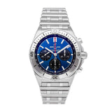 Breitling Chronomat B01 42mm Blue Dial Silver Steel Strap Watch for Men - AB0134101C1A1