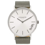 Coach Perry White Dial Grey Leather Strap Watch for Women - 14503155