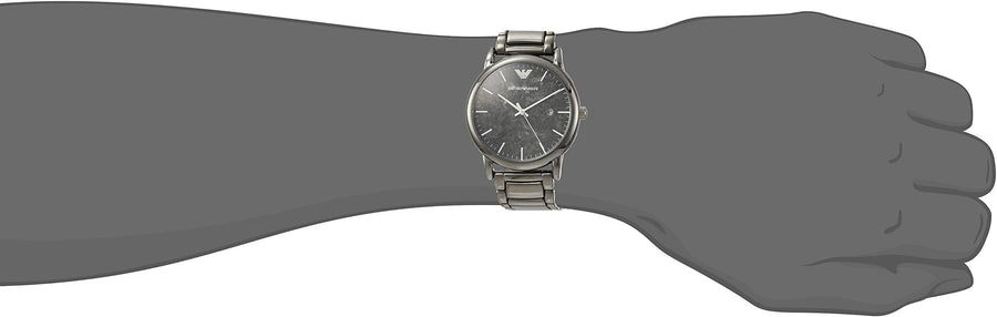Emporio Armani Luigi Analog Grey Dial Grey Steel Strap Watch For Men - AR11155
