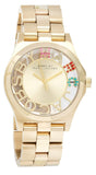 Marc Jacobs Henry Gold Skeleton Dial Gold Stainless Steel Strap Watch for Women - MBM3263