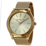 Michael Kors Slim Runway Champagne Dial Gold Mesh Bracelet Watch for Women - MK3282