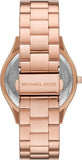 Michael Kors Slim Runway Analog Rose Gold Dial Rose Gold Steel Strap Watch For Women - MK4733