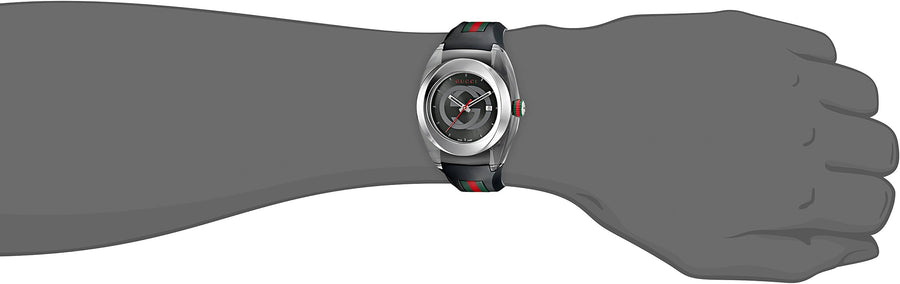 Gucci Sync XXL Quartz Black Dial Black Rubber Strap Watch For Men - YA137101