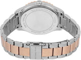 Michael Kors Layton Three Hand Mother of Pearl White Dial Two Tone Steel Strap Watch For Women - MK6849