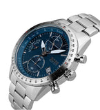 Hugo Boss Pilot Blue Dial Silver Steel Strap Watch for Men - 1513850