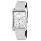 Calvin Klein Window White Dial White Leather Strap Watch for Women - K2M23120