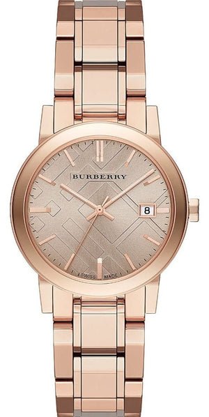 Burberry The City Rose Gold Dial Rose Gold Steel Strap Watch for Women - BU9135