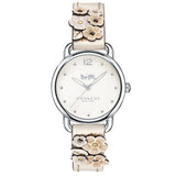 Coach Delancey White Dial Floral White Leather Strap Watch for Women - 14502760