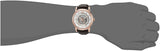 Emporio Armani Meccanico Silver Skeleton Dial Brown Leather Strap Watch For Men - AR1983