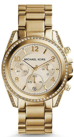 Michael Kors Runway Gold Dial Gold Steel Strap Watch for Women - MK5166