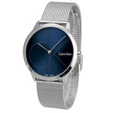 Calvin Klein Minimal Blue Dial Silver Mesh Bracelet Watch for Women - K3M2212N