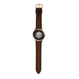 Fossil Neutra Automatic Skeleton Black Dial Brown Leather Strap Watch for Men - ME3195