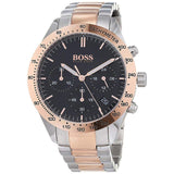 Hugo Boss Talent Black Dial Two Tone Steel Strap Watch for Men - 1513584