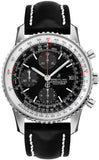 Breitling Navitimer 1 Chronograph 41mm Automatic Black Dial Black Leather Strap Mens Watch - A13324121B1P1