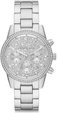 Michael Kors Ritz Chronograph Crystals Silver Dial Silver Steel Strap Watch For Women - MK7301