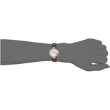 Gucci G Interlocking Mother of Pearl Dial Brown Leather Strap Watch For Women - YA133516