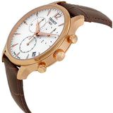 Tissot T Classic Tradition Chronograph White Dial Brown Leather Strap Watch For Men - T063.617.36.037.00