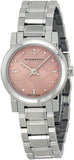 Burberry The City Diamonds Pink Dial Silver Steel Strap Watch for Women - BU9223