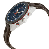 Tissot PRS 516 Chronograph Blue Dial Brown Leather Strap Watch For Men - T100.417.16.041.00