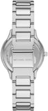 Michael Kors Sage Three-Hand Mother of Pearl White Dial Silver Steel Strap Watch for Women - MK4824