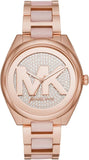 Michael Kors Janelle Three Hand Rose Gold Dial Two Tone Steel Strap Watch For Women - MK7089