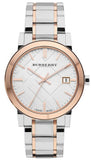 Burberry The City White Dial Two Tone Steel Strap Watch for Women - BU9006