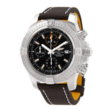 Breitling Avenger Chronograph 45mm Black Dial Black Leather Strap Watch for Men - A13317101B1X1