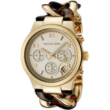 Michael Kors Runway Gold Dial Two Tone Steel Strap Watch for Women - MK4222