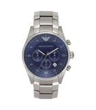 Emporio Armani Sportivo Chronograph Blue Dial Silver Steel Strap Watch For Men - AR5860