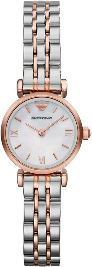 Emporio Armani Mother of Pearl Dial Two Tone Steel Strap Watch For Women - AR1689